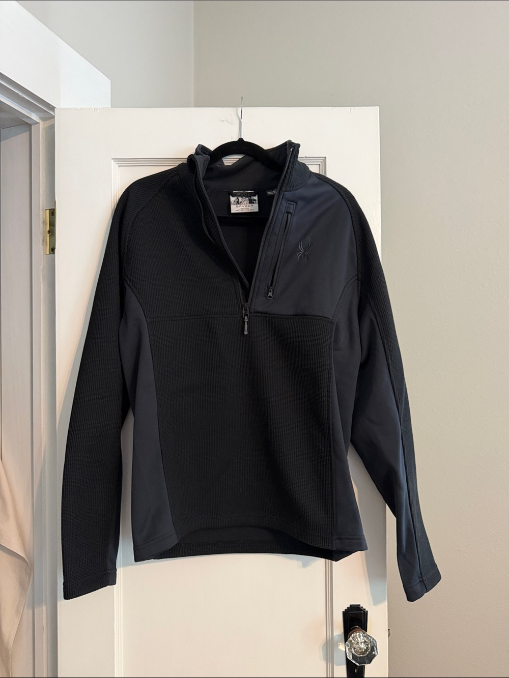 Spyder Black and Charcoal Quarter-Zip Pullover